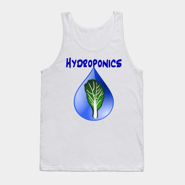 Hydroponics with water drop and lettuce leaf Tank Top by Made the Cut